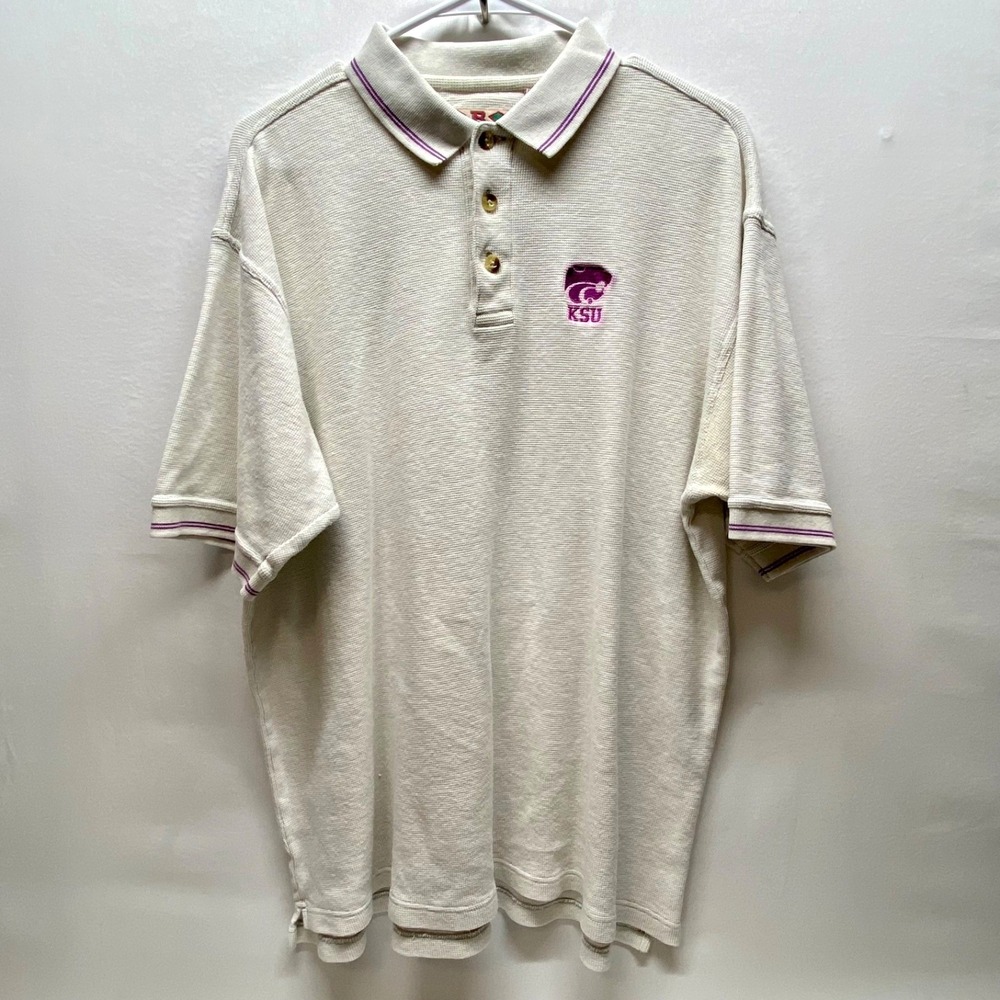 Vintage KSU Polo Shirt Men's XL White Kansas State University 90's Boa‎ Resort